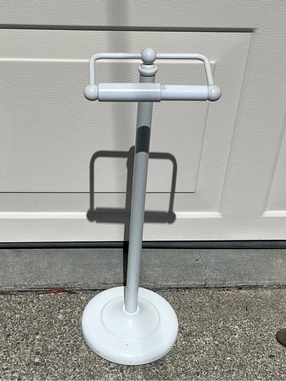 White Free-Standing Toilet Paper Holder - Modern Home Storage